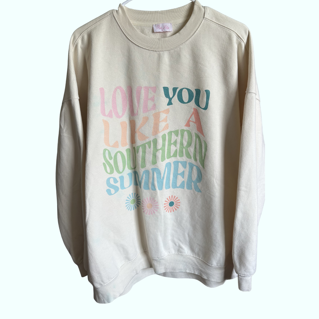 Sz L - Pink Lily Sweatshirt
