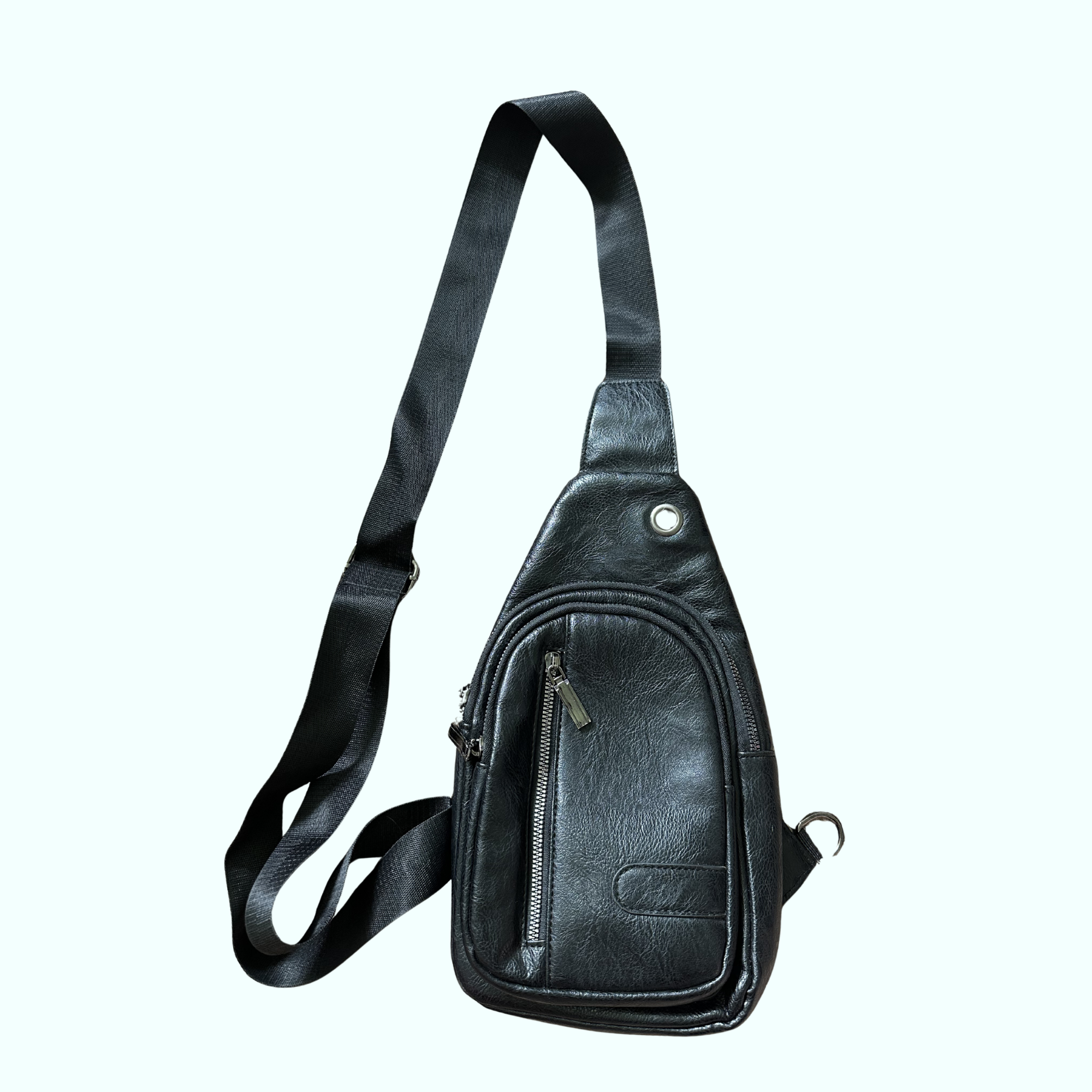 Black Leather Crossbody