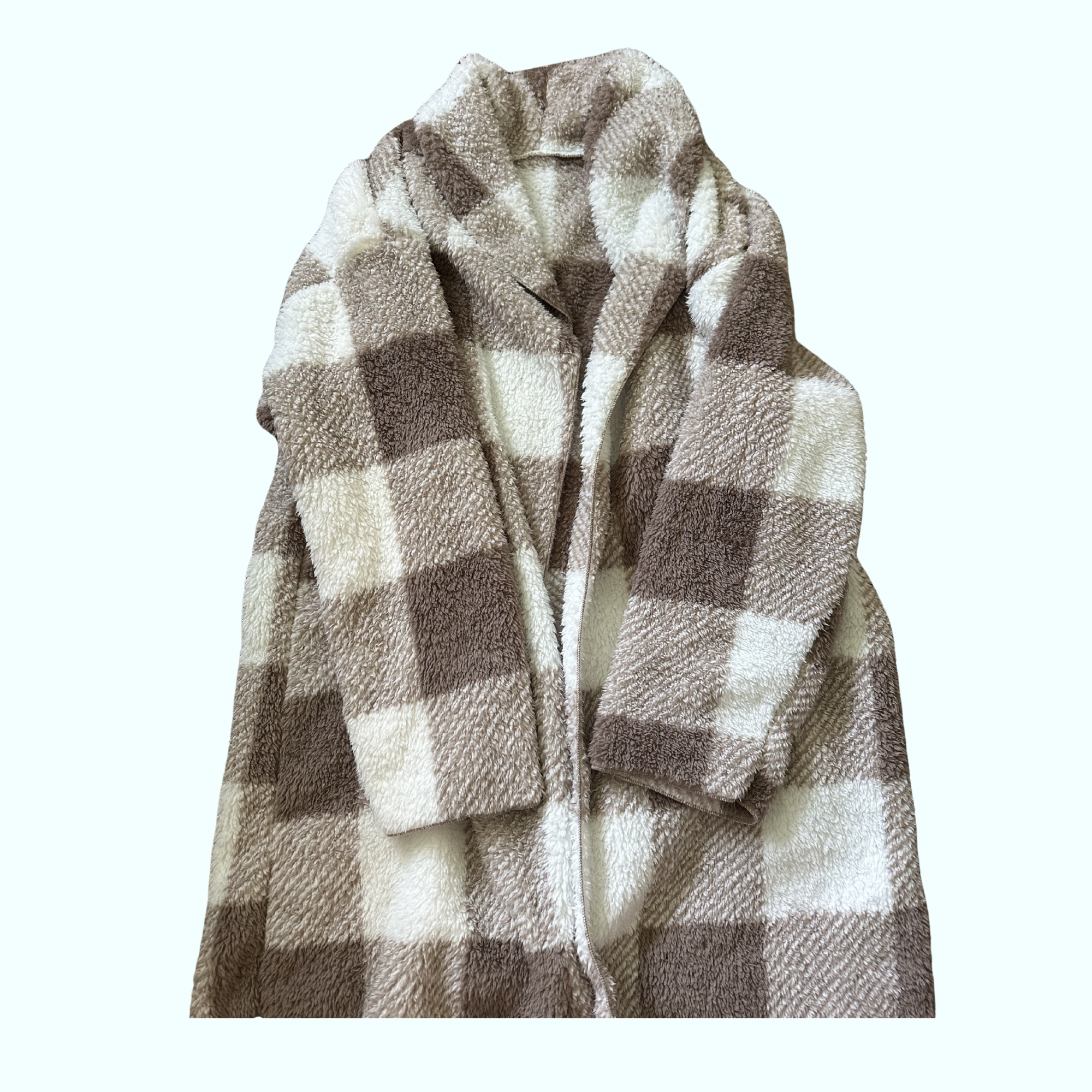 Sz XL - Long Plaid Sweater