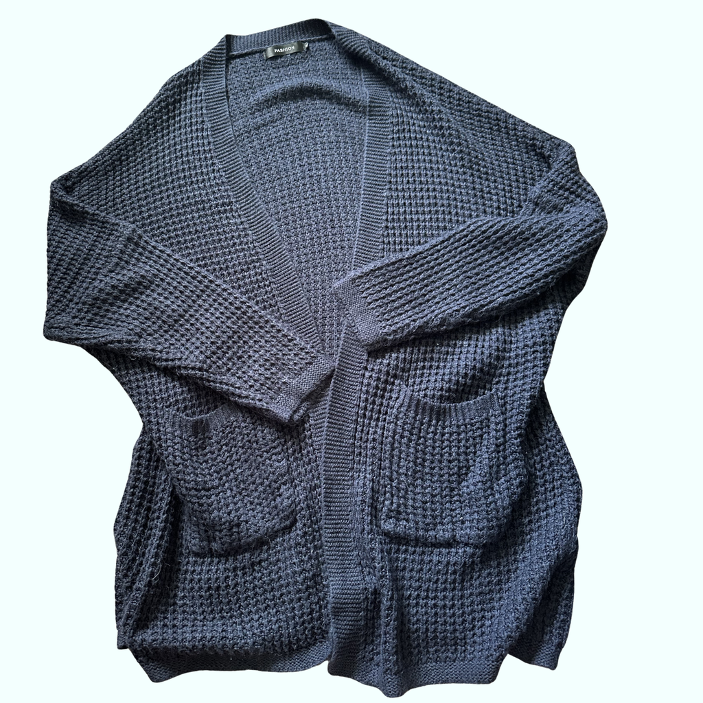 Sz XL - Dark Blue Long Cardigan