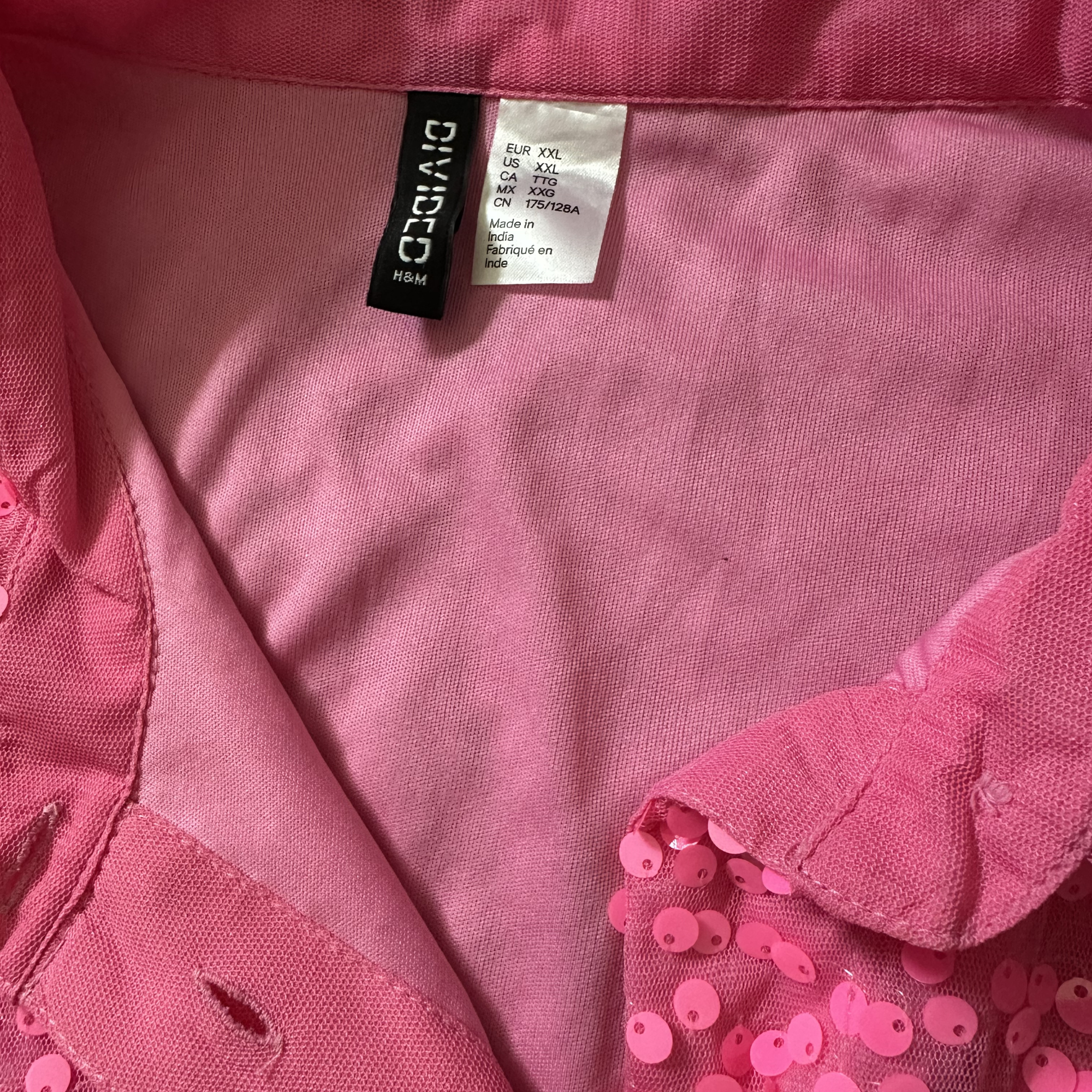 Sz XXL - Divided Sequin Button Up Dress