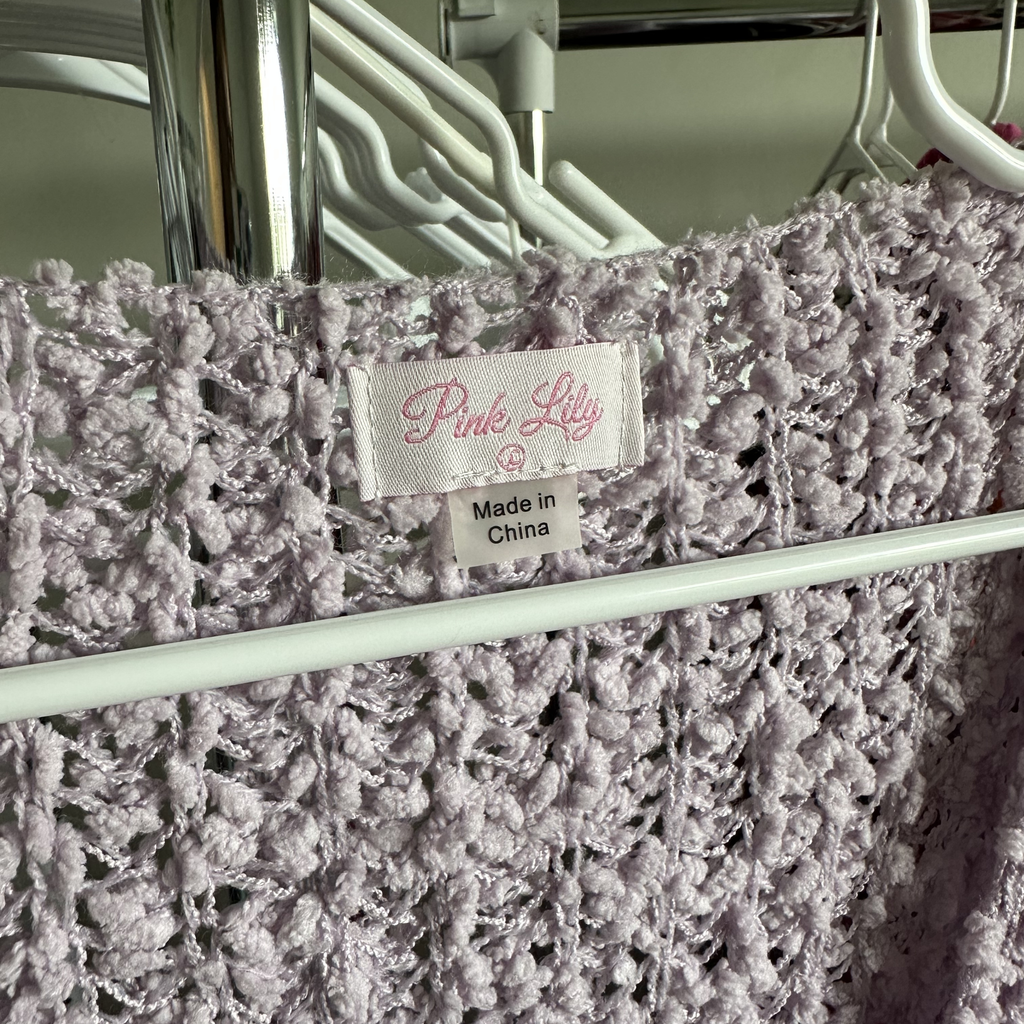 Sz L - Pink Lily Lavender Sweater