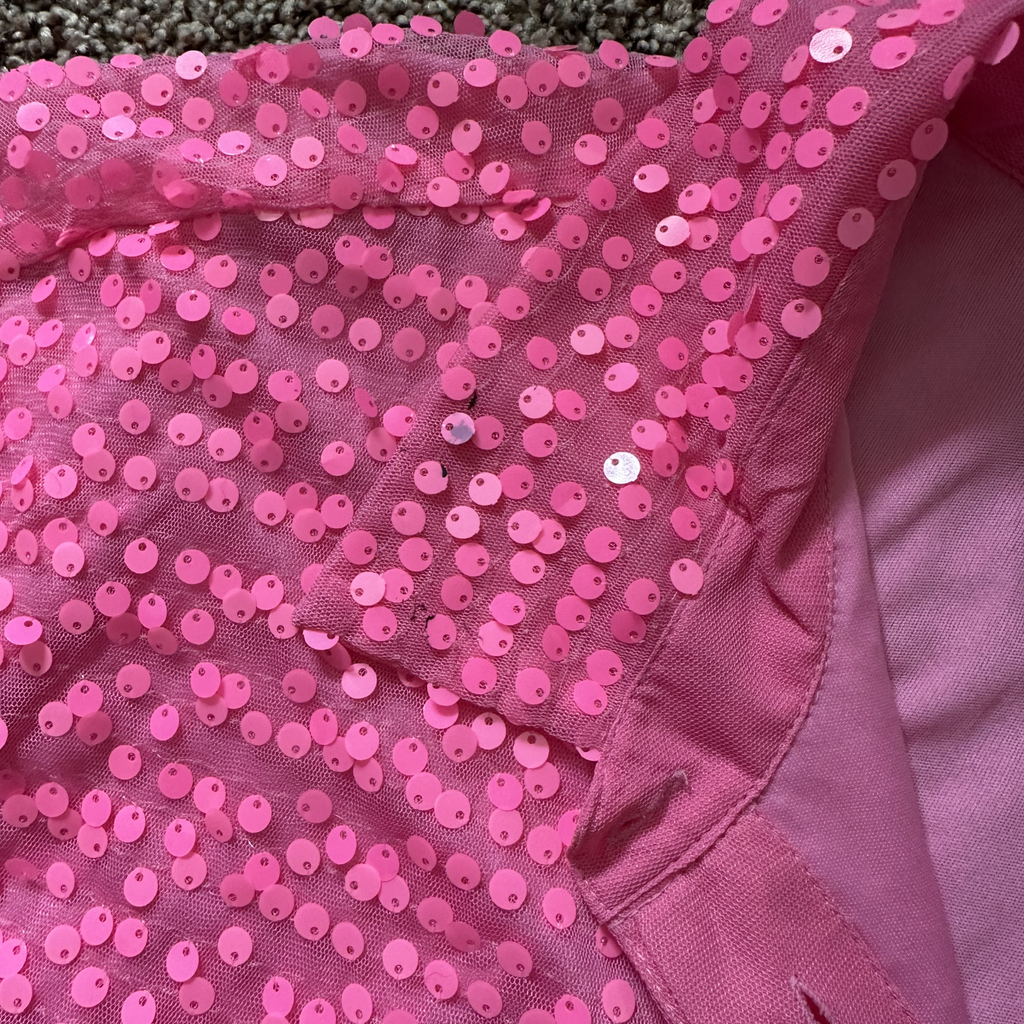 Sz XXL - Divided Sequin Button Up Dress