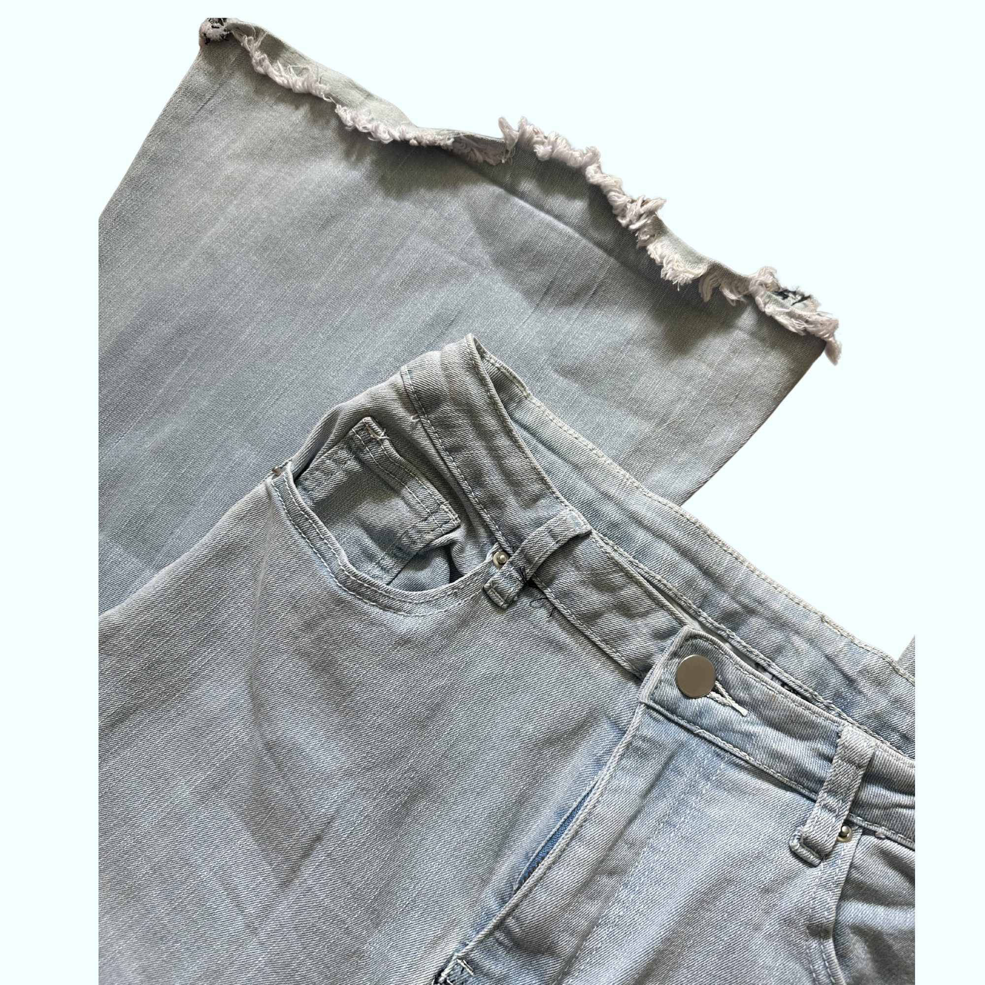 Sz L (run small) - SHEIN Bellbottoms Light Wash